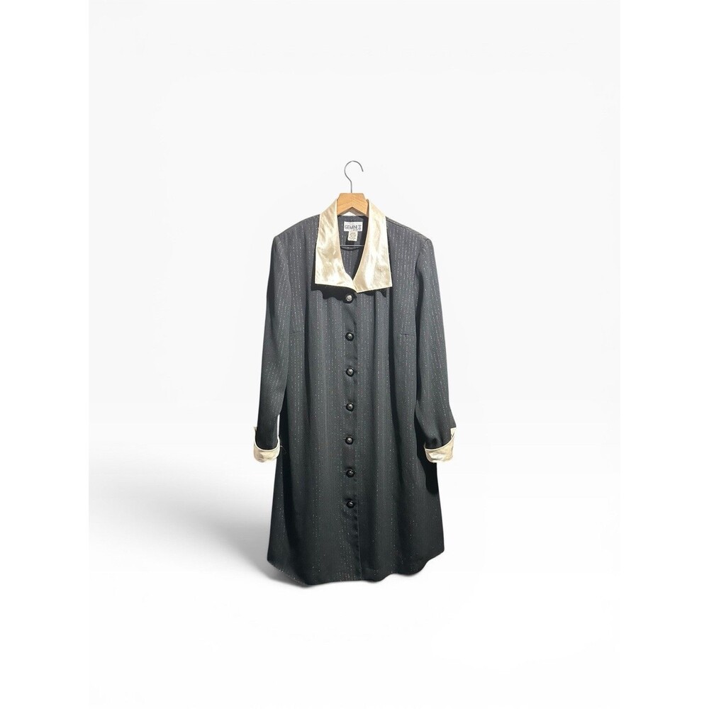 Vintage Gemini II Coat Dress Victorian Contrast Collar Size 14 Wednesday Adams